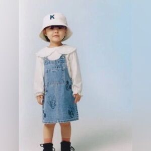 ZARA Minnie & Mickey Mouse Overall Dress 3-4T